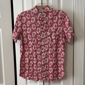 Old Navy Short-Sleeve Floral Button-Down Shirt - Red & White